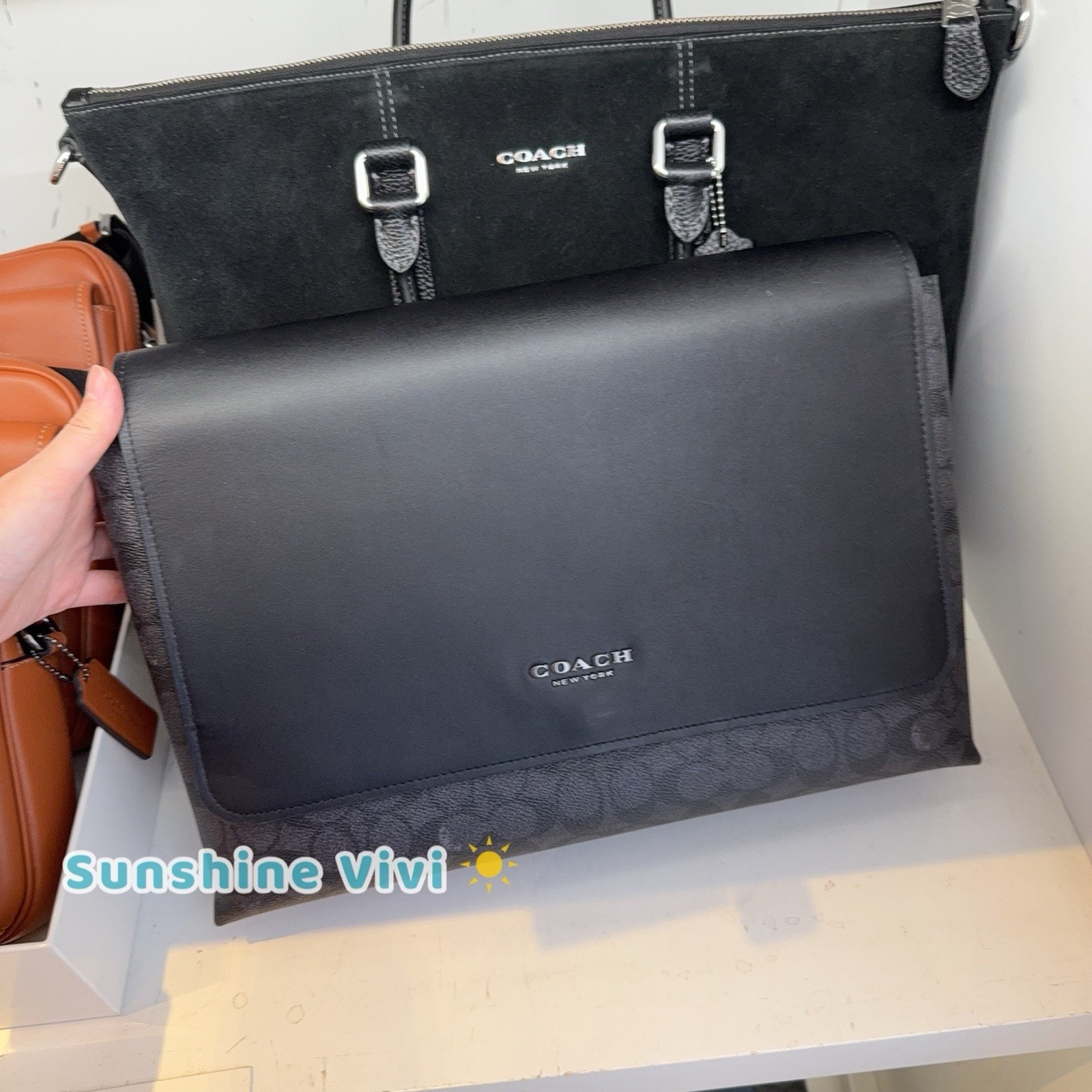 Nwt Coach Caleb Messenger Bag In Signature Canvas Cy837 Charcoal/Black